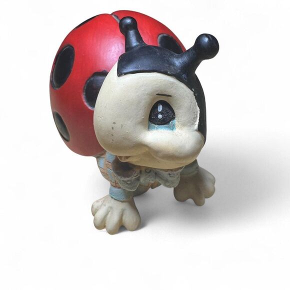 VTG Collectible Ladybug Figure Plaid Bow Tie Whimsical - Picture 3 of 8
